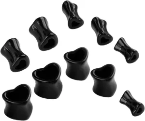 10 Pairs Heart Shape Acrylic Ear Tunnels Plugs Lightweight Stretchers for Festivals Cosplay and Everyday Wear Safe Sturdy Ear Gauges Various