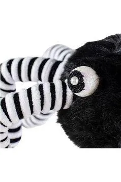 15" Faux Fur Spider Wreath Accent: Black & White