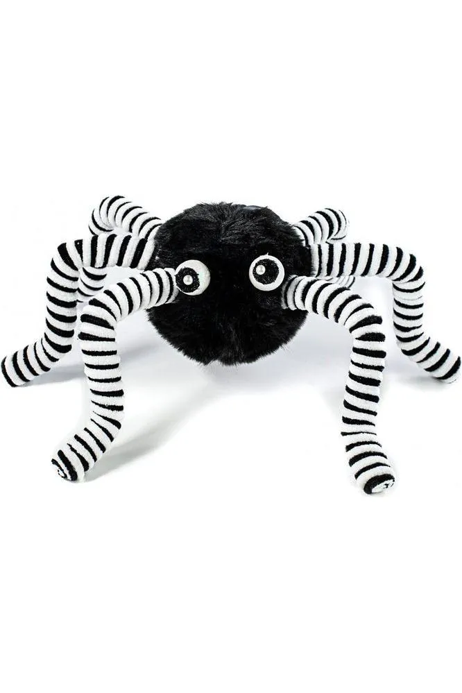 15" Faux Fur Spider Wreath Accent: Black & White