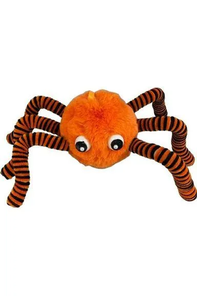 15" Faux Fur Spider Wreath Accent: Orange & Black