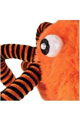 15" Faux Fur Spider Wreath Accent: Orange & Black