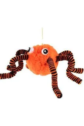15" Faux Fur Spider Wreath Accent: Orange & Black