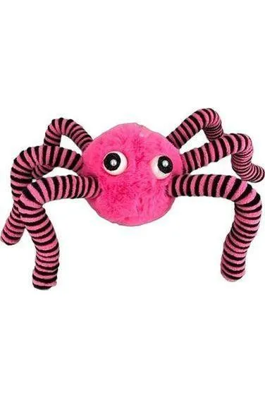15" Faux Fur Spider Wreath Accent: Pink & Black