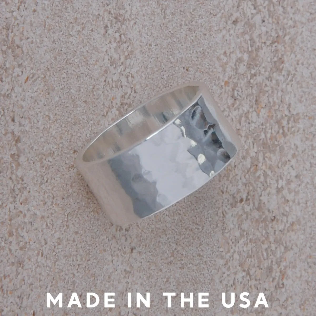 18K Gold or 925 Sterling Silver Plated Wide Ring - Hypoallergenic Simple Chunky Band Rings for Women, Made in the USA