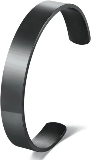 2 PCS Couples cuff bracelet Solid Minimalist Stainless Steel Cuff Bangle Bracelet designed for men women couples lovers
