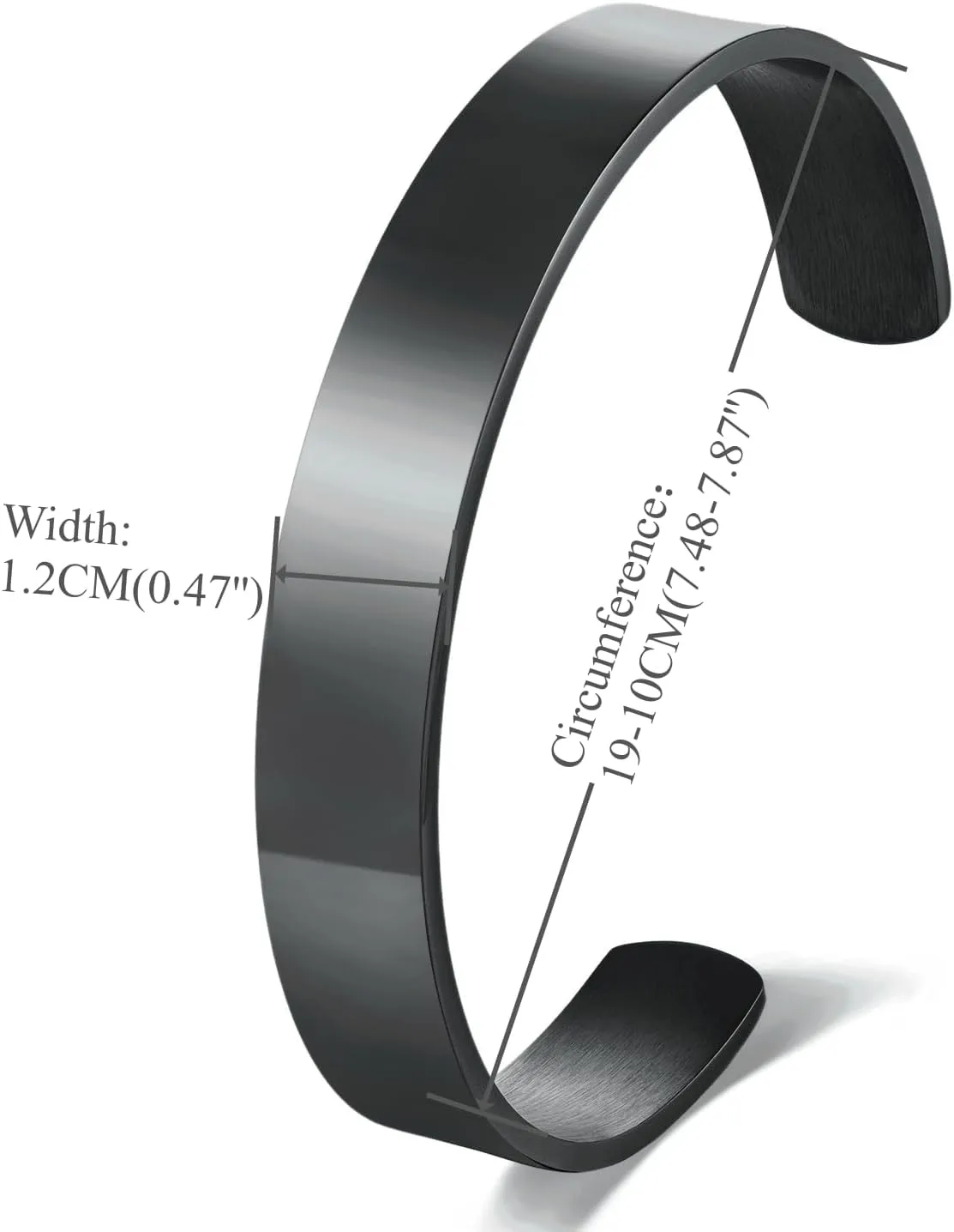 2 PCS Couples cuff bracelet Solid Minimalist Stainless Steel Cuff Bangle Bracelet designed for men women couples lovers