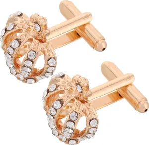 2pcs Elegant Jewelry Cufflinks For Men And Women Rhinestone Button Covers Cuff Links Mens Crown Rhinestone Shirt Cufflinks Cover