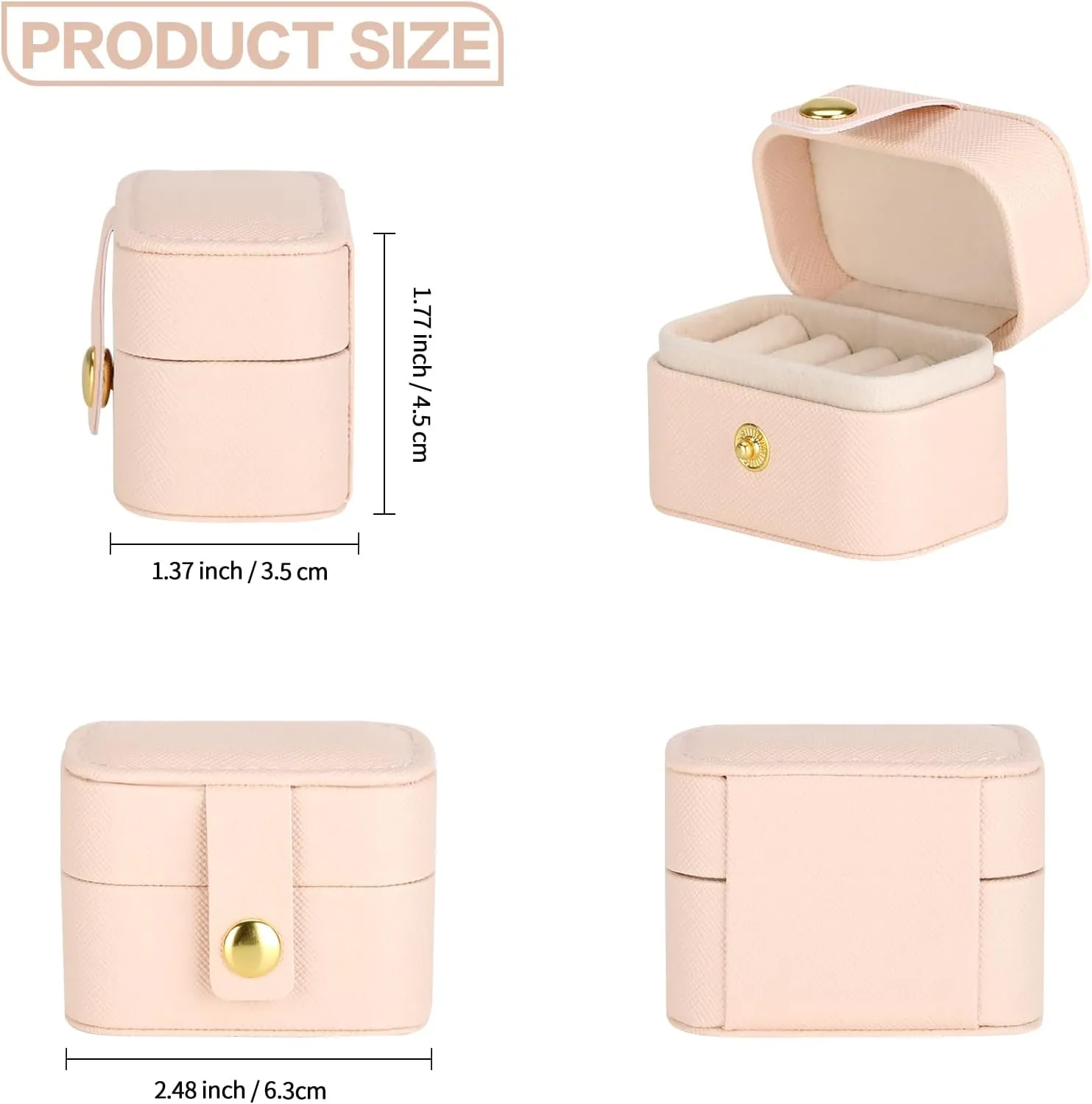 3 Pieces Small Travel Jewelry Ring Holder Case, Mine Jewelry Earring Stud Holder Boxes, Portable Jewelry Storage case For Gift To Women, Girl