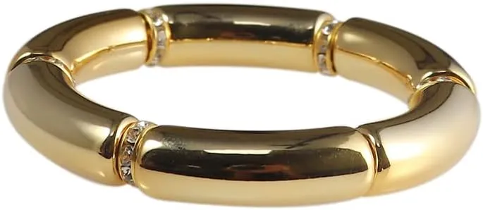 4pcs Colorful Acrylic Bamboo Tube Bending Tube Elasticity Bangles Bracelet Set Chunky Curved Cuff Stretchable Adjustable for Women Jewelry