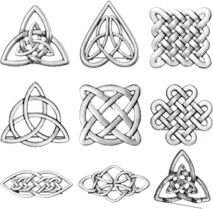 8 Pcs Celtic Knot Brooch Pins Women Sweater Cardigan Brooches Pins to Hold Sweater Together for Retro Collar Cardigan Cloak Dress, 8 Styles