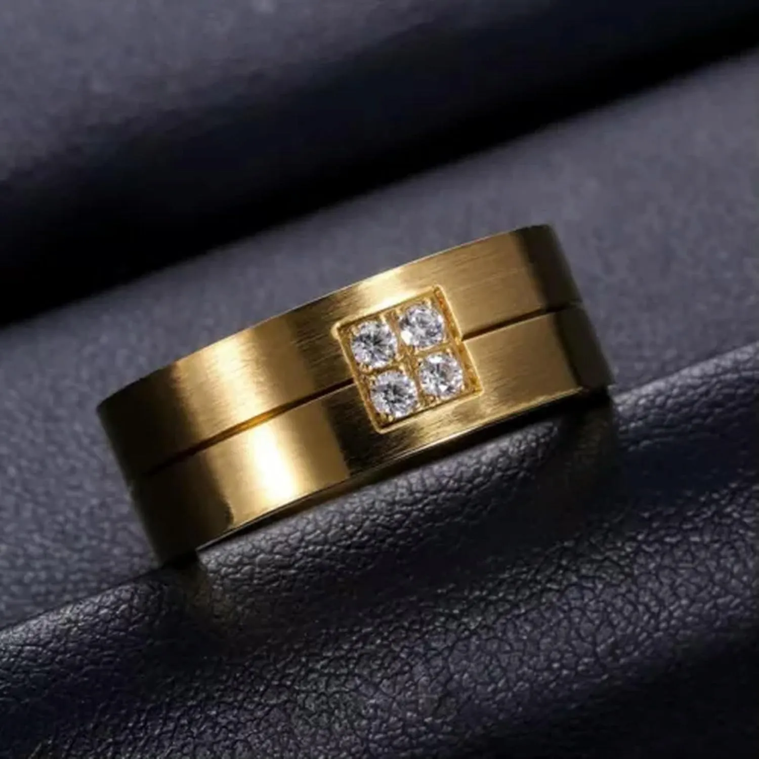 8MM Stainless Steel Couple Rings 18K Gold Matte Finished Engagement Ring Sz 5-14