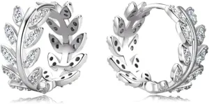 925 Sterling Silver CZ Diamond Huggie Hoop Earrings with Exquisite Box