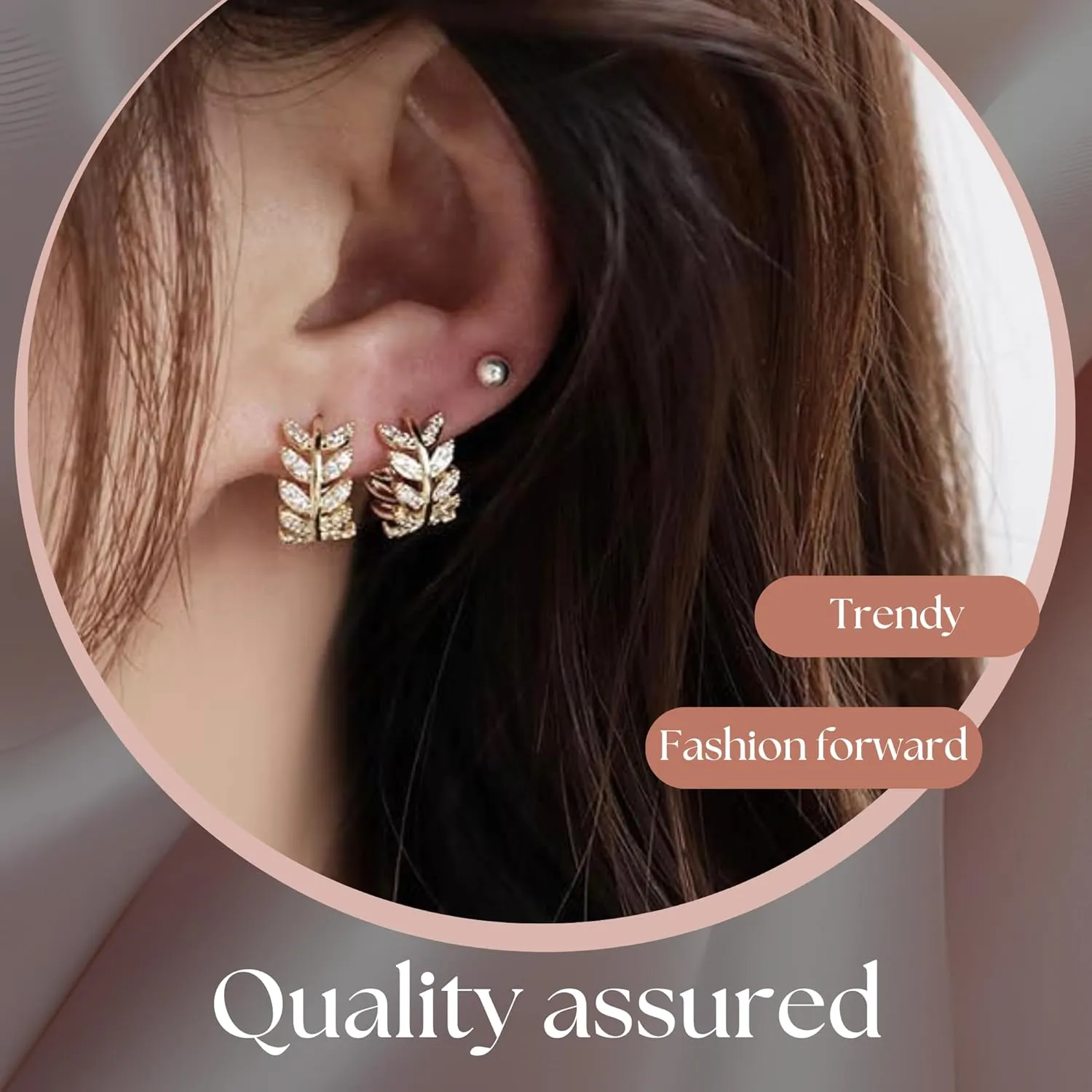925 Sterling Silver CZ Diamond Huggie Hoop Earrings with Exquisite Box