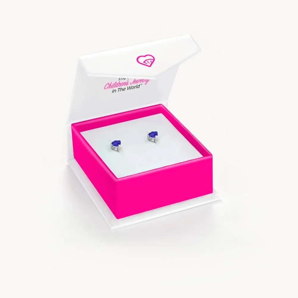 925 Sterling Silver Girls CZ Heart Hypoallergenic Safety Screw Back Earrings - Adorable 5mm Heart Earrings for Young Girls - Great Jewelry for Everyday Wear for Toddlers to Teens