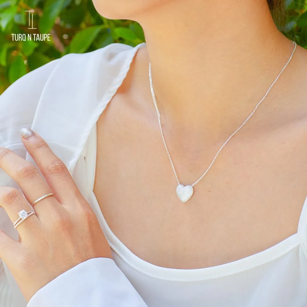 925 Sterling Silver Heart Pendant Necklace for Women and Girls - everyday wear gifts for her