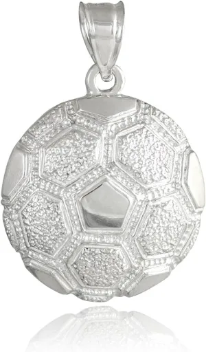 925 Sterling Silver Sports Charm Textured Soccer Ball Pendant