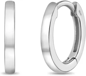 925 Sterling Silver Standard Huggie Hoop Earring 9mm For Toddlers and Little Girls - Young Girls Huggie Hoop Earrings For Everyday Wear - Small Hoop Earrings For Children