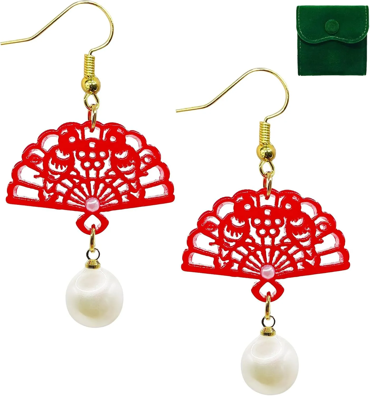 Acetate Dangle Earrings for Women  Culturally Inspired Lightweight Handmade Jewelry, Ethnic Earrings with 18K Gold Hooks