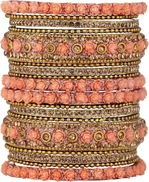 Aheli Ethnic Metal Bangles Chudha Set Stone Studded Bangle Set Indian Wedding Wear Fashion Jewelry Gift for Women Blue