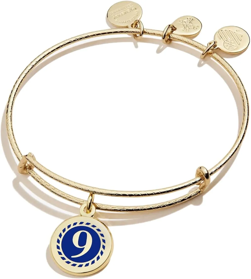 Alex and Ani A20EBNUM9SG,Color Infusion Numerology Nine Expandable Bangle Bracelet,Shiny Gold,Blue,Bracelet
