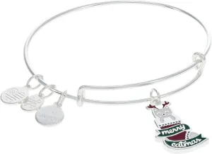 Alex and Ani AA702622SS,Merry Catmas Expandable Bangle Bracelet,Shiny Silver,Multi,Bracelet