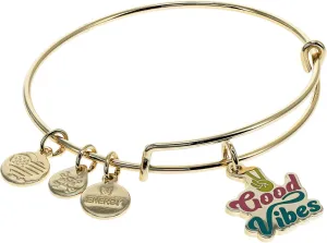 Alex and Ani Color Infusion Good Vibes Bracelet Shiny Gold One Size