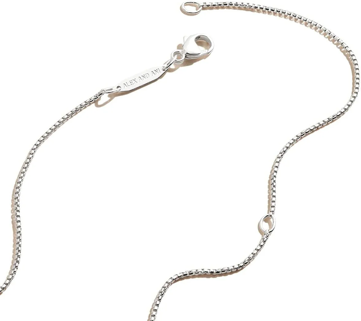 Alex and ANI Path of Symbols Adjustable Necklace for Women, Moon Pendant, Sterling Silver, 15 to 18 in
