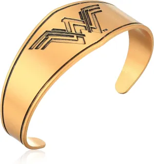 Alex and Ani Wonder Woman Warrior Prince Shiny Silver Bangle Bracelet, Rafaelian Gold, Expandable