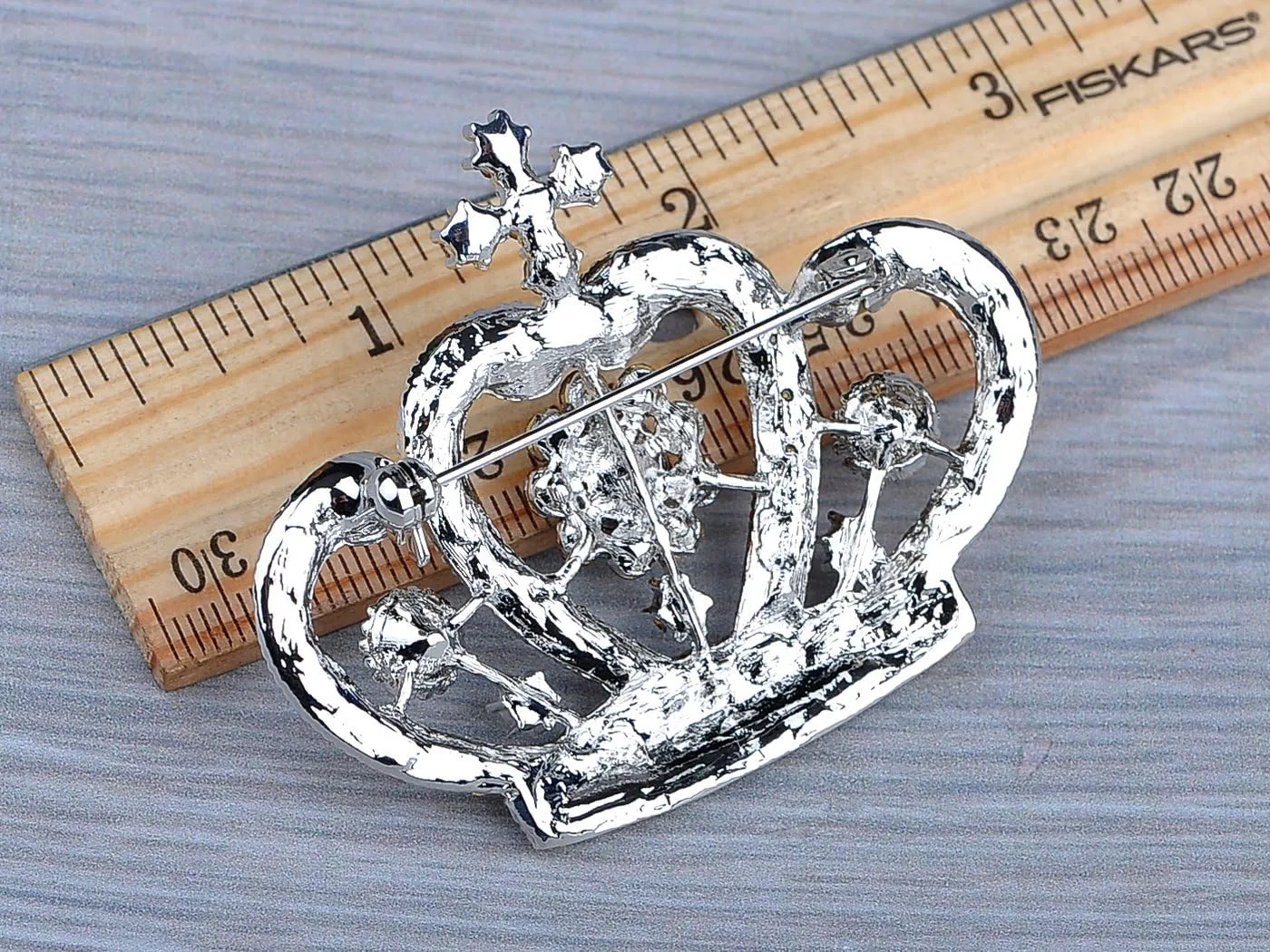 Alilang Amethyst Purple Multi-Colored Crystal Rhinestone Royal Princess Queen Crown Brooch Pin
