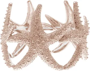 Alilang Womens Shiny Textured Starfish Stretch Bangle Cuff Statement Bracelet