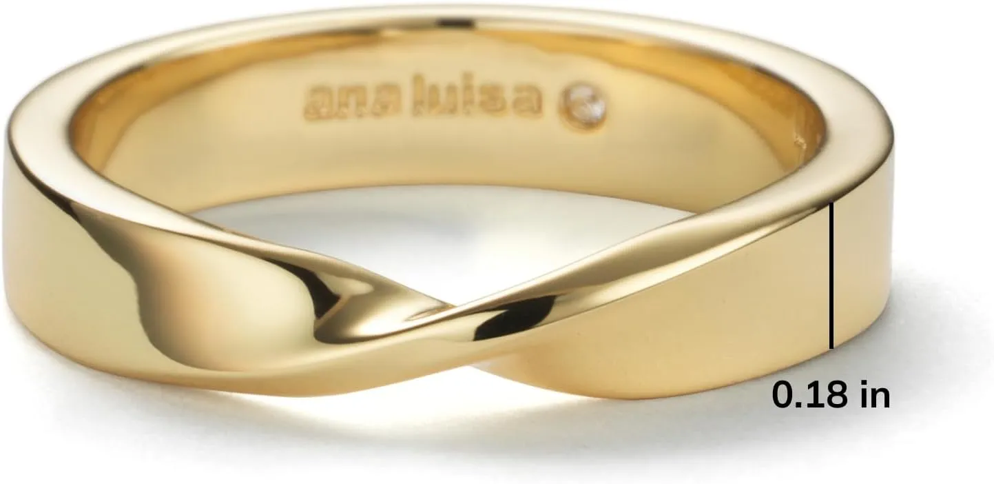 Ana Luisa Gold Rings for Women - 14K Gold Plated Rings for Women Non Tarnish - Trendy Stacking Ring for Everyday Wear - Twisted, Heart, Eternity Ring Styles - Hypoallergenic & Water-Resistant Jewelry