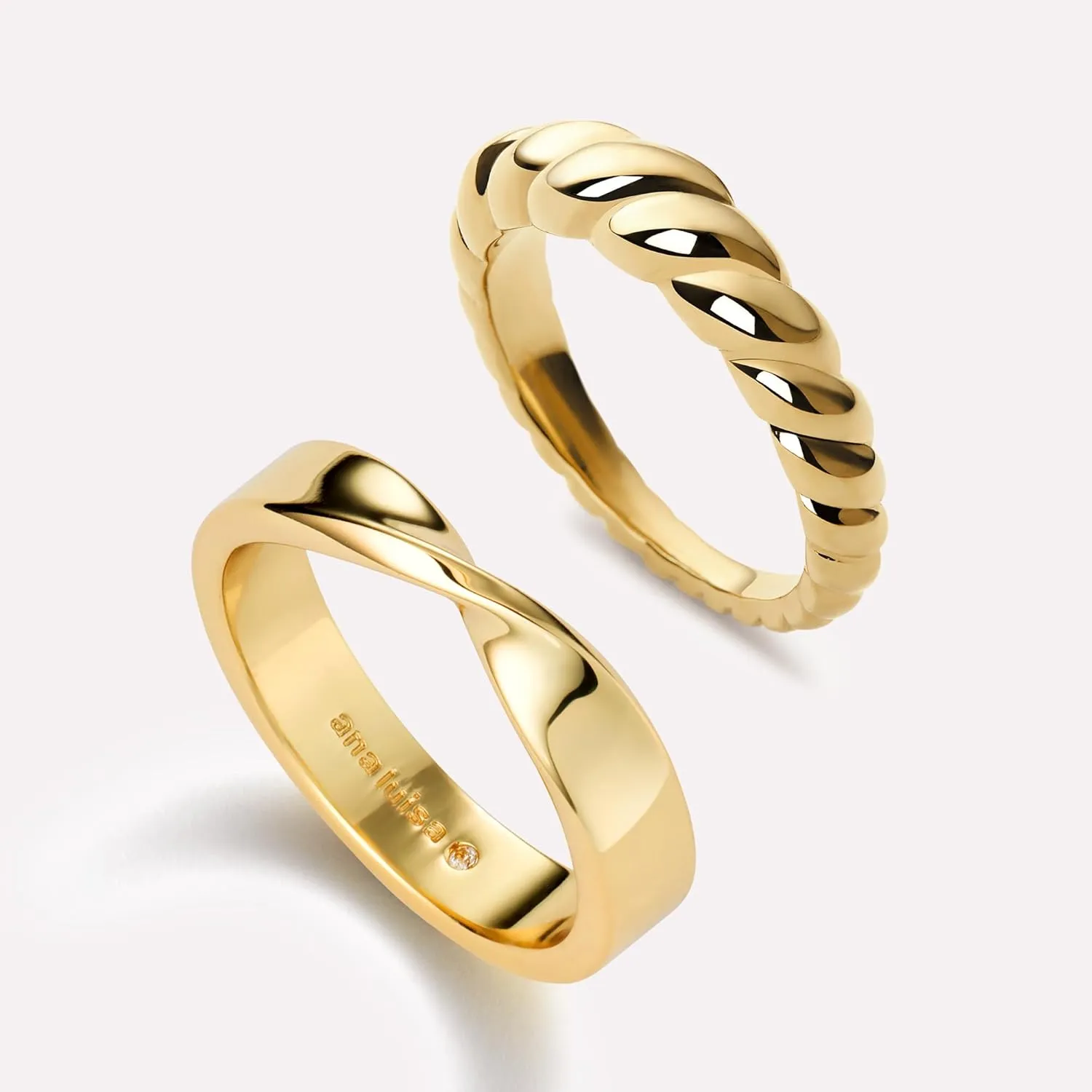 Ana Luisa Gold Rings for Women - 14K Gold Plated Rings for Women Non Tarnish - Trendy Stacking Ring for Everyday Wear - Twisted, Heart, Eternity Ring Styles - Hypoallergenic & Water-Resistant Jewelry
