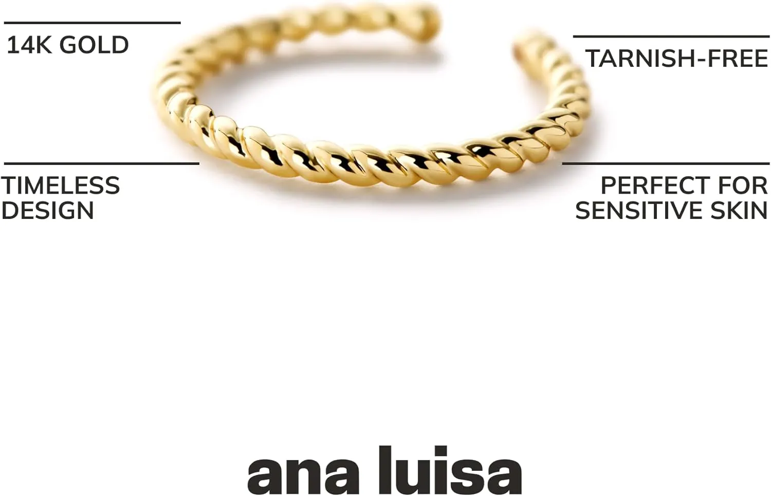 Ana Luisa Gold Rings for Women - 14K Gold Plated Rings for Women Non Tarnish - Trendy Stacking Ring for Everyday Wear - Twisted, Heart, Eternity Ring Styles - Hypoallergenic & Water-Resistant Jewelry