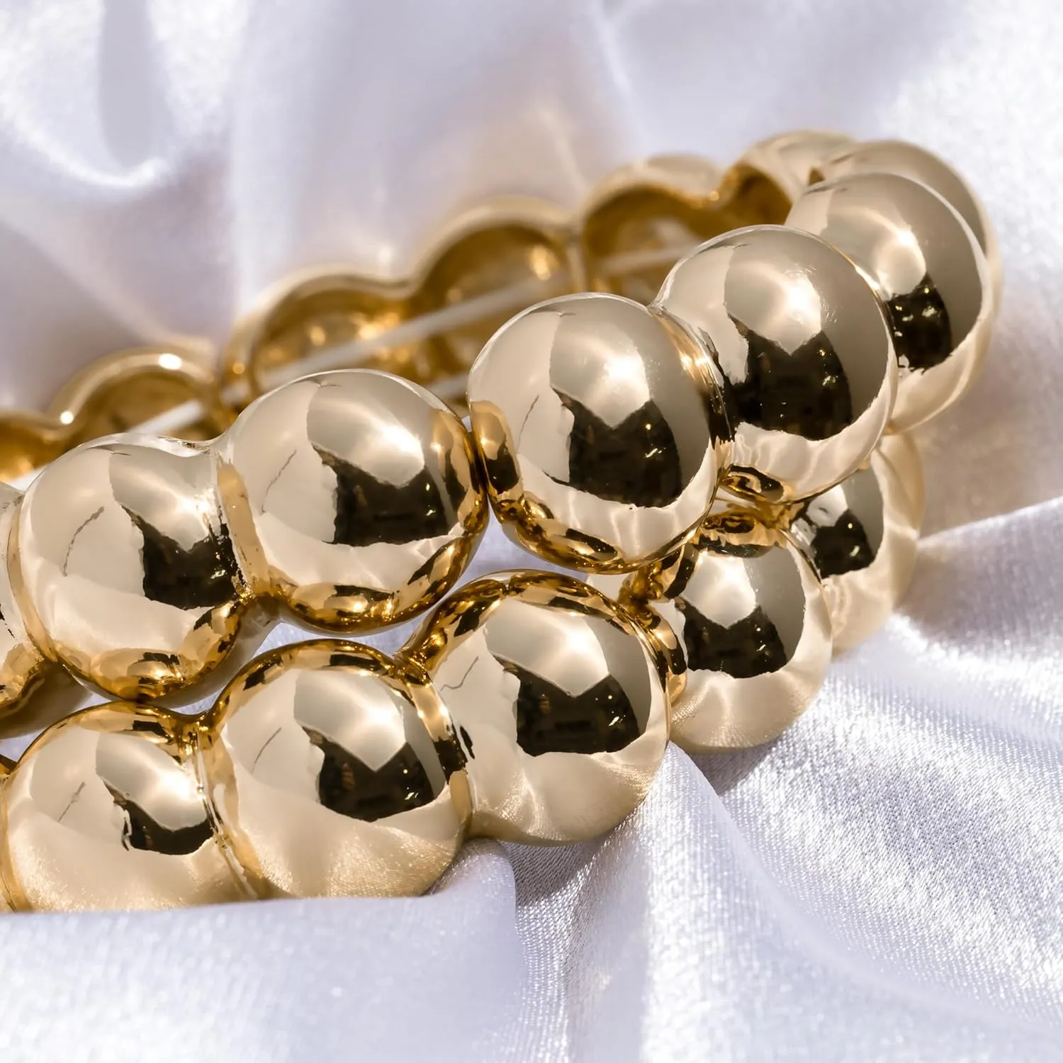 And Lovely 14K Gold or Rhodium Plated Plus Size Plated Bracelet Bangle - Set of 44