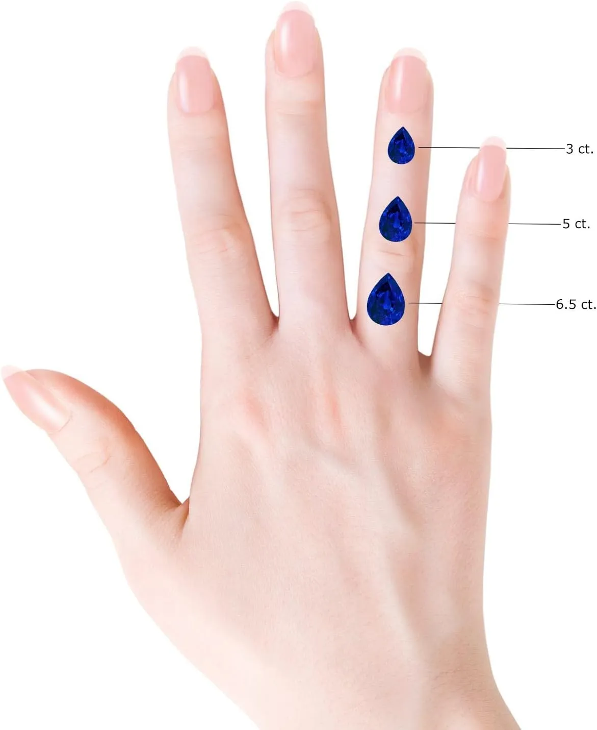 Angara Lab Grown Pear shape Blue Sapphire Three Stone Engagement Ring in 14K Solid Gold/Platinum | September Birthstone, Birthday, Anniversary, Wedding Jewelry Gift for Women