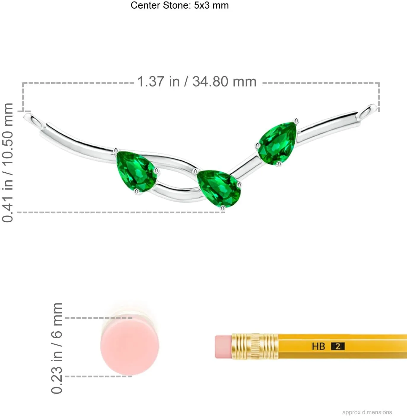 Angara Lab Grown Pear-Shaped Emerald Tree Branch Pendant in 14K Solid Gold/Platinum | May Birthstone, Birthday, Engagement, Anniversary, Wedding Jewelry Gift for Women