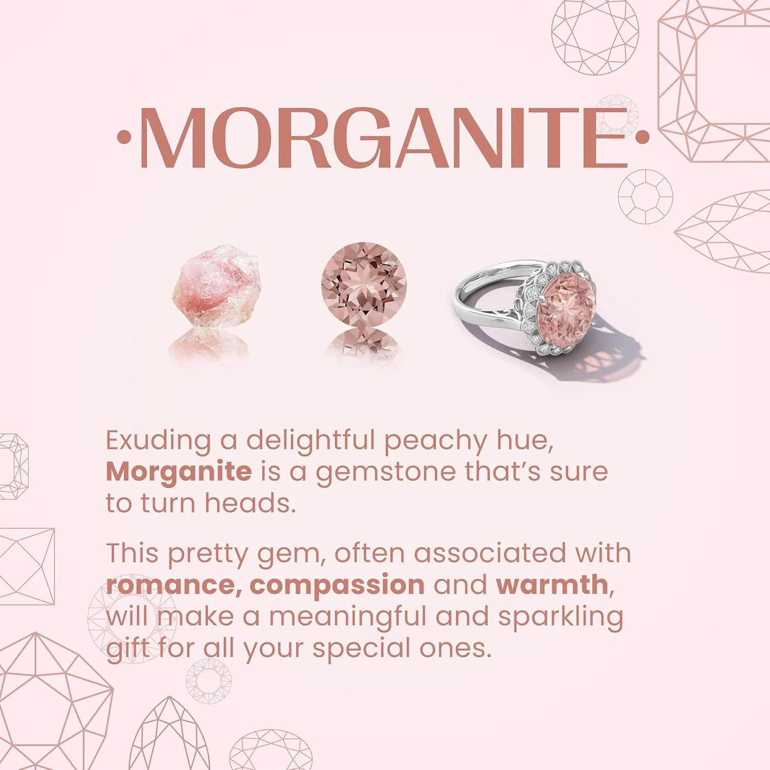 Angara Natural Pear-Shaped Morganite Necklace with Leaf Motifs in 14K Solid Gold/Platinum | Birthday, Engagement, Anniversary, Wedding Jewelry Gift for Women