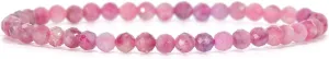 Angelstones Natural Gemstone Small Beaded Stretch Bracelet, 4mm Faceted Round Beads, Crystal Healing Bracelet for Women