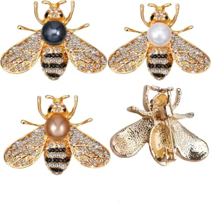 Bee Pins Brooch Set 3 Colors, Gift Box Included, Bumblebee Lapel Pins for Women, Brooch Pins with Improved Lock Mechanism, Elegant Present Bee Brooches and Pins for Women, Gift for Bee Lovers