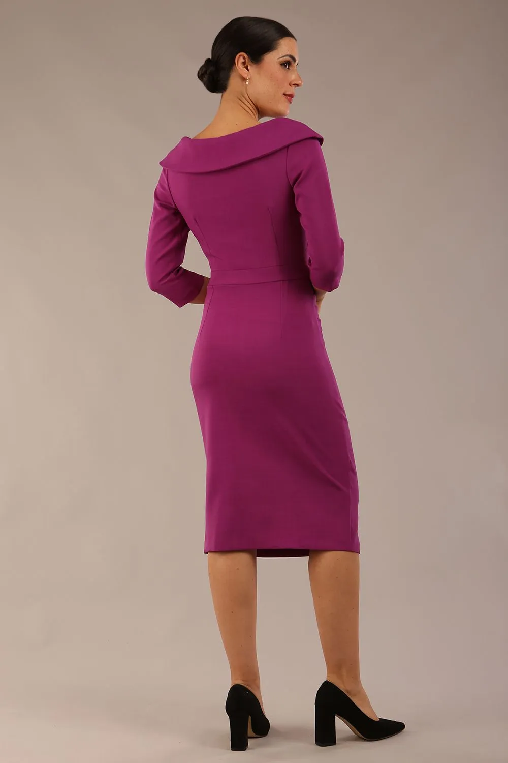 Bentley 3/4 Sleeve Knee Length Pencil Dress
