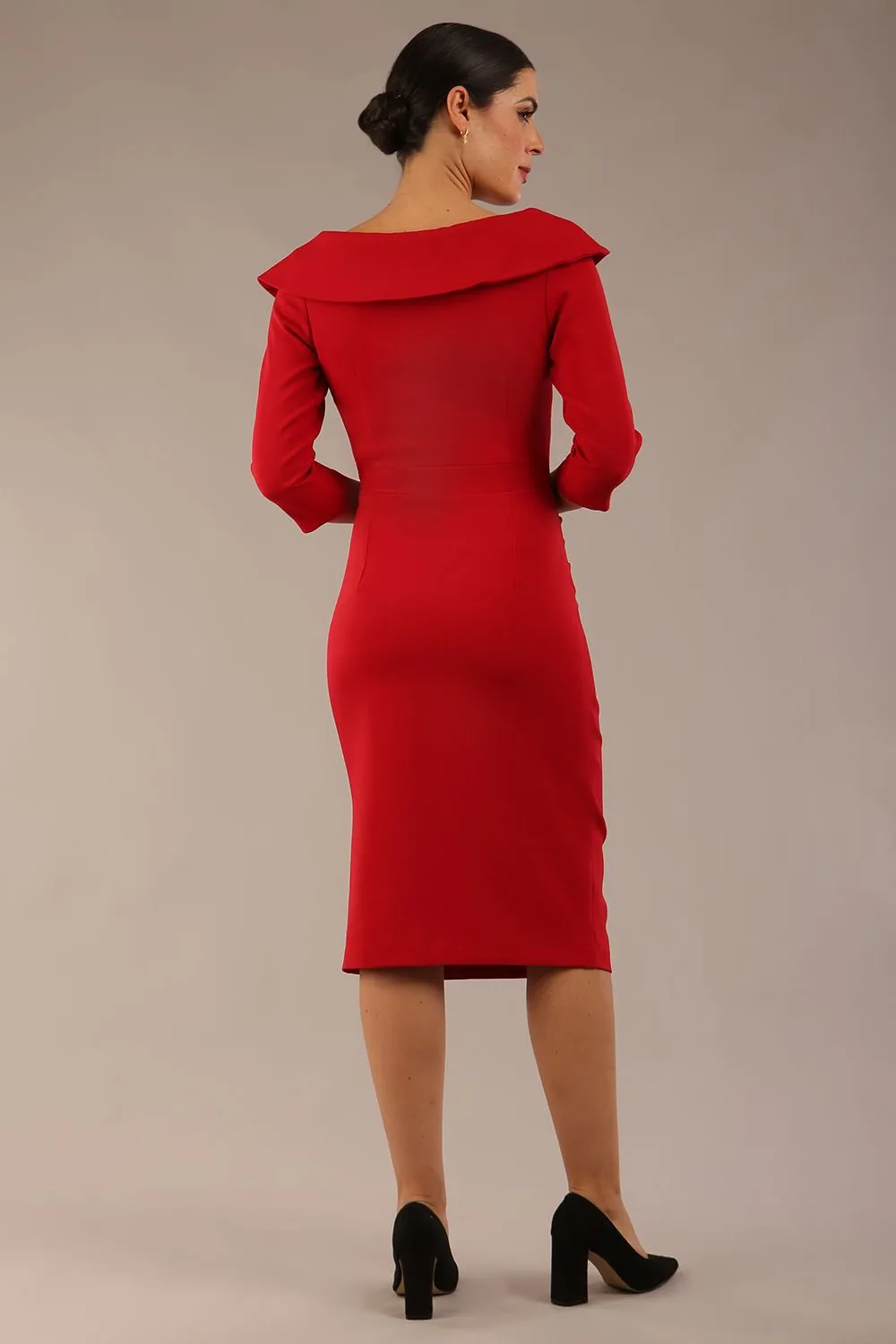 Bentley 3/4 Sleeve Knee Length Pencil Dress