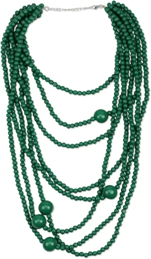 Big Long Colorful Chunky Statement Wood Bead Necklace for Women African Vintage Ethnic Multi Layers Pendant Bib Bohemian Jewelry