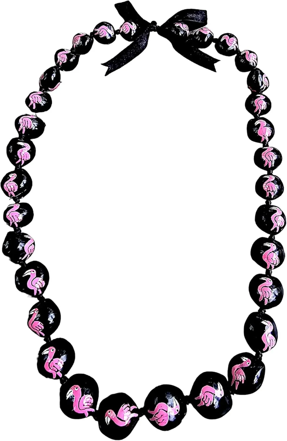 BlueRica Hand Painted Kukui Nut Lei Necklace