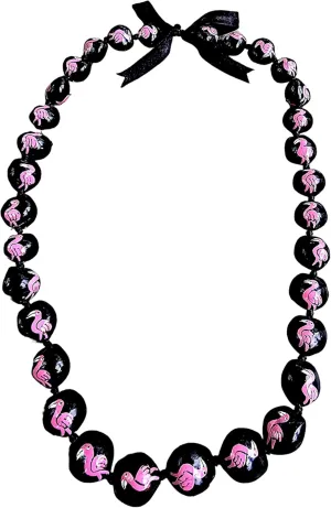 BlueRica Hand Painted Kukui Nut Lei Necklace