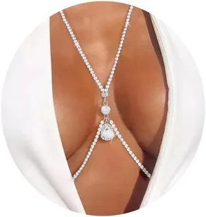 Body Chain Large zircon Chest Chain Shiny Sexy Fashion Body Jewelry for Women