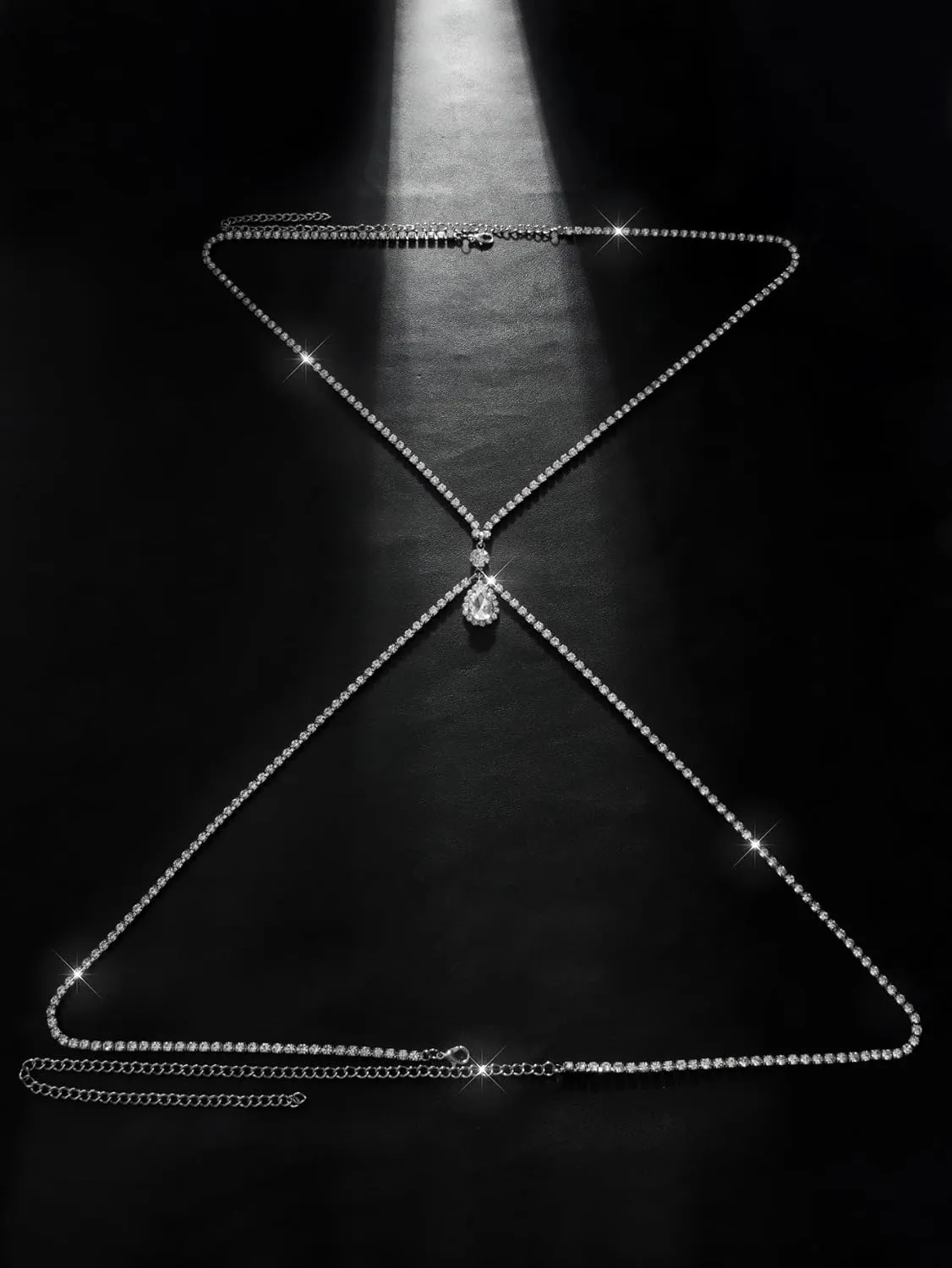 Body Chain Large zircon Chest Chain Shiny Sexy Fashion Body Jewelry for Women