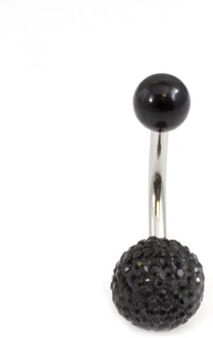 BodyJewelryOnline Belly Button Ring with Acrylic Textured Designed Balls 14ga 3/8 inches 10mm