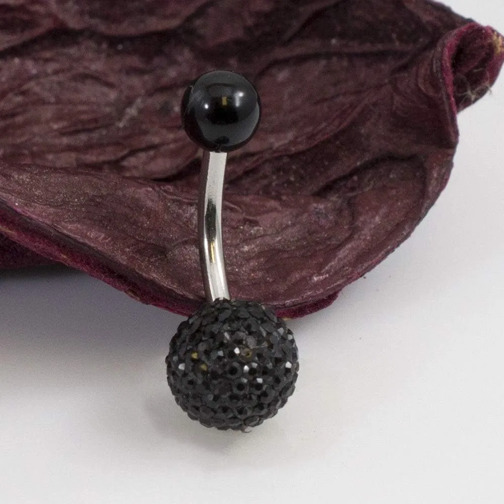 BodyJewelryOnline Belly Button Ring with Acrylic Textured Designed Balls 14ga 3/8 inches 10mm