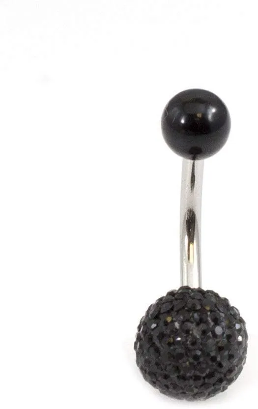 BodyJewelryOnline Belly Button Ring with Acrylic Textured Designed Balls 14ga 3/8 inches 10mm