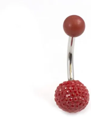 BodyJewelryOnline Belly Button Ring with Acrylic Textured Designed Balls 14ga 3/8 inches 10mm